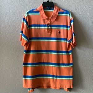 Orange Polo Striped Shirt
